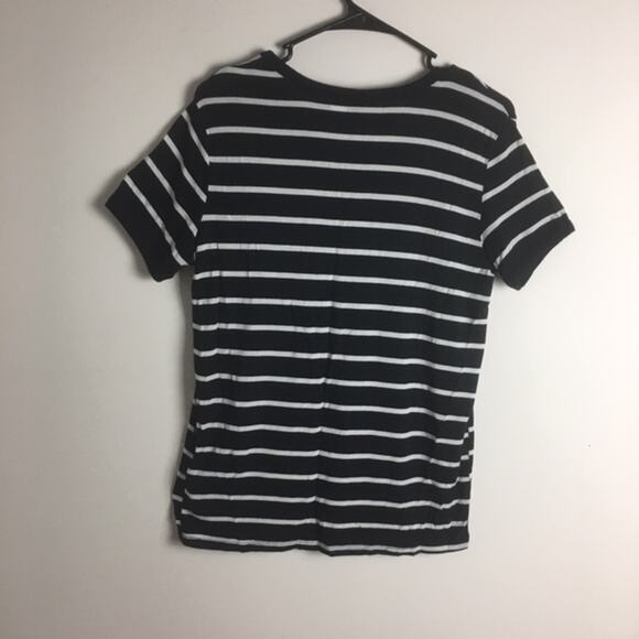 H&M Divided Striped Pizza Tee Black White - Picture 8 of 12